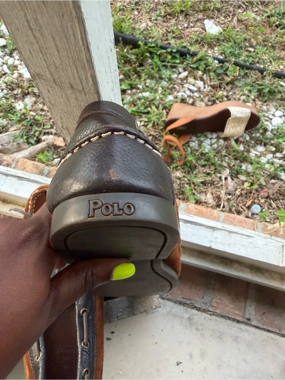 Polo by Ralph Lauren Brown Suede and Dark Brown Leather Boat Shoes